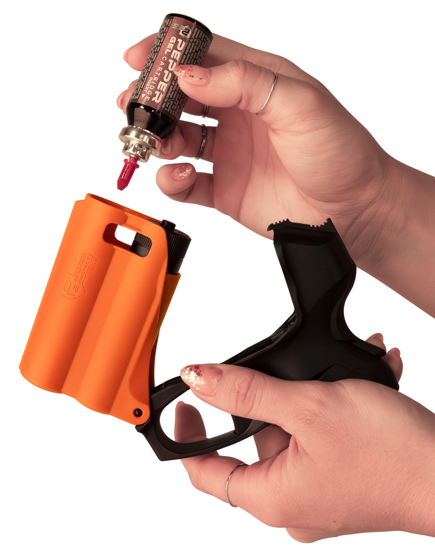 Umarex P2P PGS II Pepper Gel & Flashlight Compact Self Defense Pistol - Orange/Black
