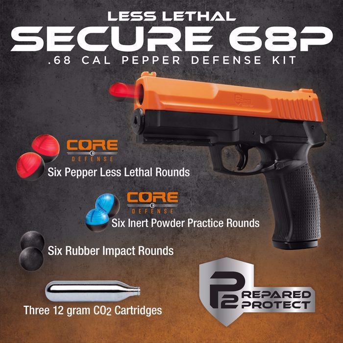 Umarex P2P Secure 68P Pepper Defense Kit - .68 Cal Orange/Black