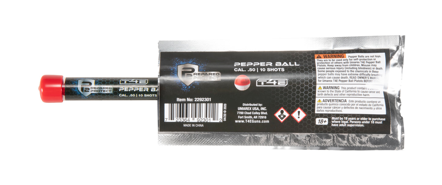 Umarex P2P Pepper Rounds .50 Cal Red/White - 10 Count Tube