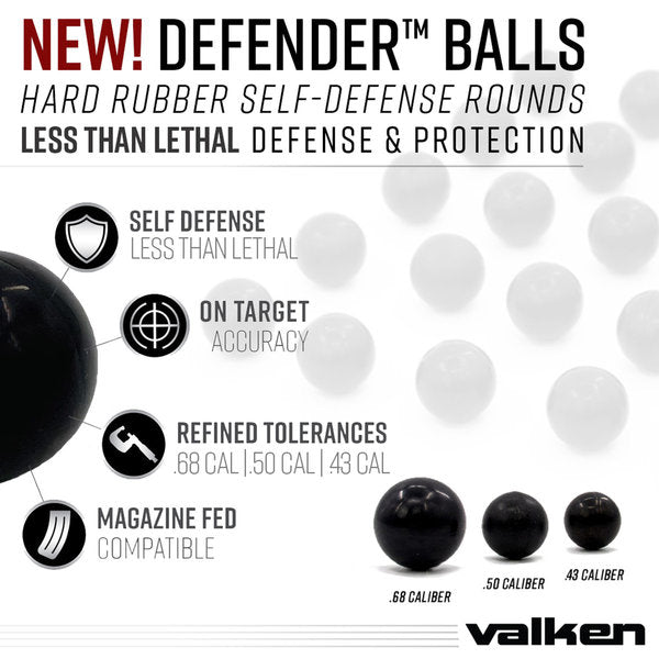 Valken Defender Hard Rubber Balls - 25ct